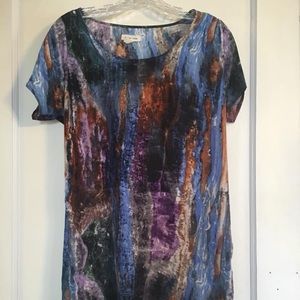 Blue tie-dye shift dress